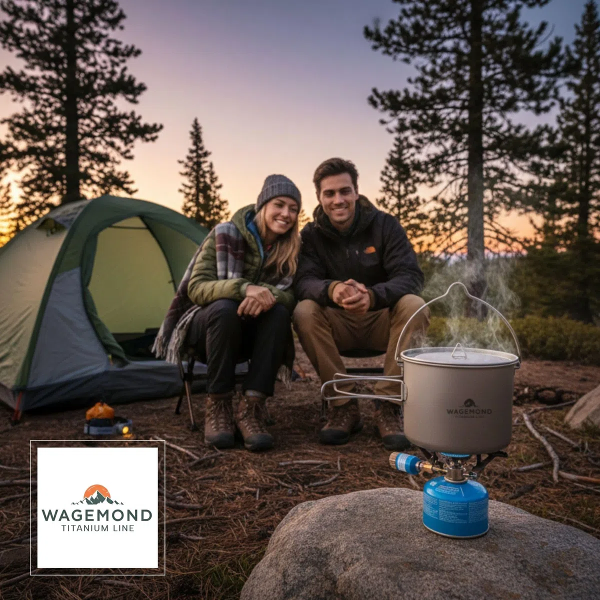 Titan Topf 1600 ml – ultraleichtes Camping Kochgeschirr, robuster Outdoor Kochtopf mit faltbaren Griffen für Trekking, Bushcraft & Reisen mit Beutel