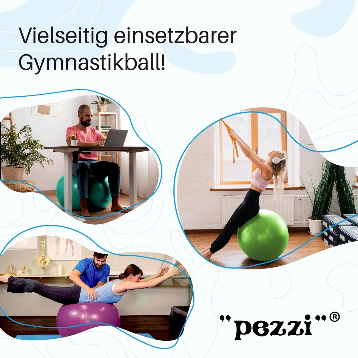 PEZZI Original Pezziball MAXAFE mit Ballschale Sitzball