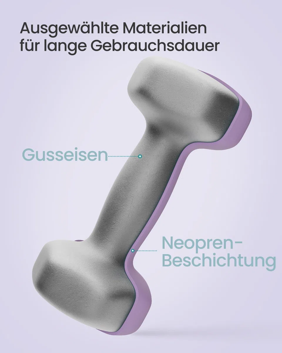 SONGMICS Kurzhantel Set, Hexagon, mit Hantelständer, 2 x 1 kg, 2 x 3 kg, 2 x 5 kg, mattes Finish, Neopren-Beschichtung, Krafttraining, zu Hause