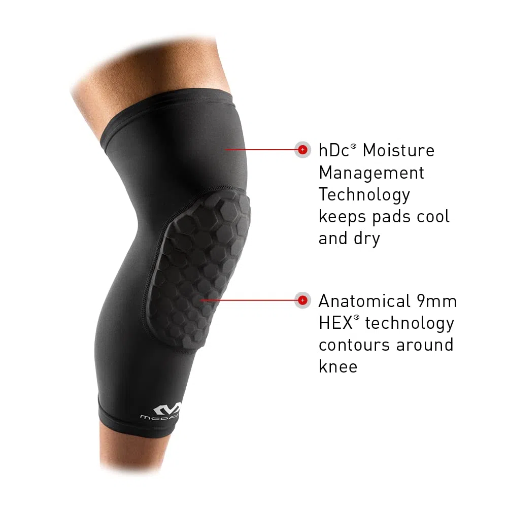 McDavid Beinstulpe Hexforce Kniebandage, Schwarz, M & 651 Unterarmschutz mit HEX-Polsterung für Damen und Herren - Perfekt für Rugby oder andere Kontaktsportarten