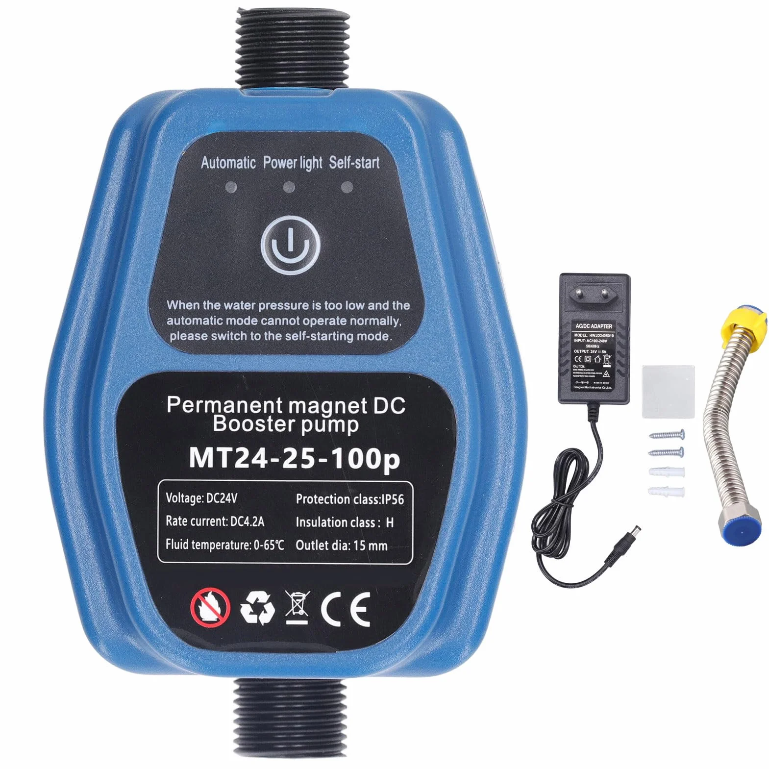 Wasser Druckverstärker Pumpe 100W 24V 25L, automatische Duschpumpe IP56, intelligentes Sensing