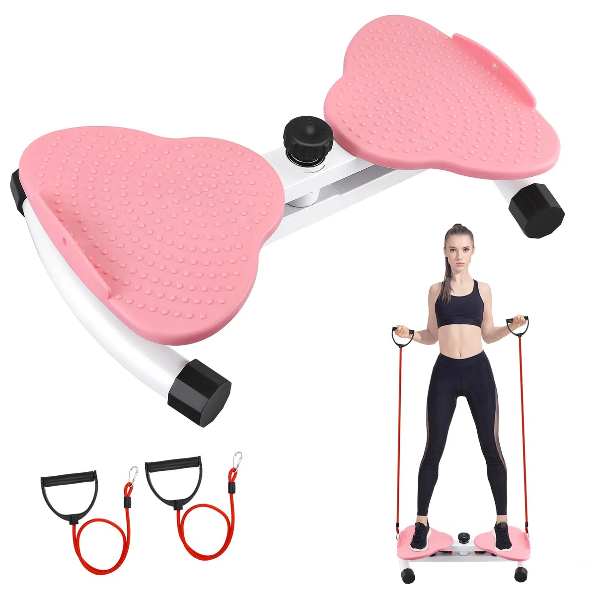 Twist Board, Twist Waist Disc Board mit Kordelzug, Stehendes Bauchübungsbrett, Tragkraft 300 LBS, Twist Board Abnehmen Geräte für Bauchmuskeltraining, Gleichgewichtstraining & Fußmassage