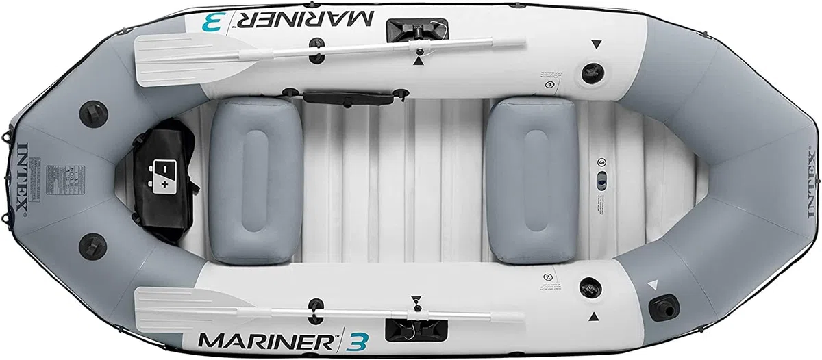 Intex Mariner 3 Inflatable Dinghy 3 Man Boat with Aluminium Oars and Pump
