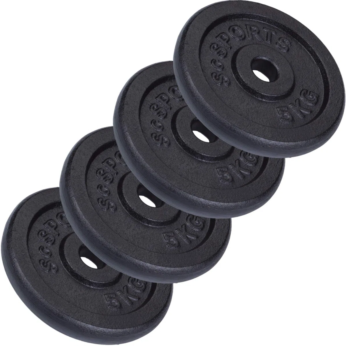 ScSPORTS® Hantelscheiben 30mm Set 2–120 kg aus Gusseisen, Gewichtsscheiben für 30 mm Hantelstangen, Hantelscheibe für Krafttraining, Gewichte für Zuhause, Home Gym & Muskelaufbau