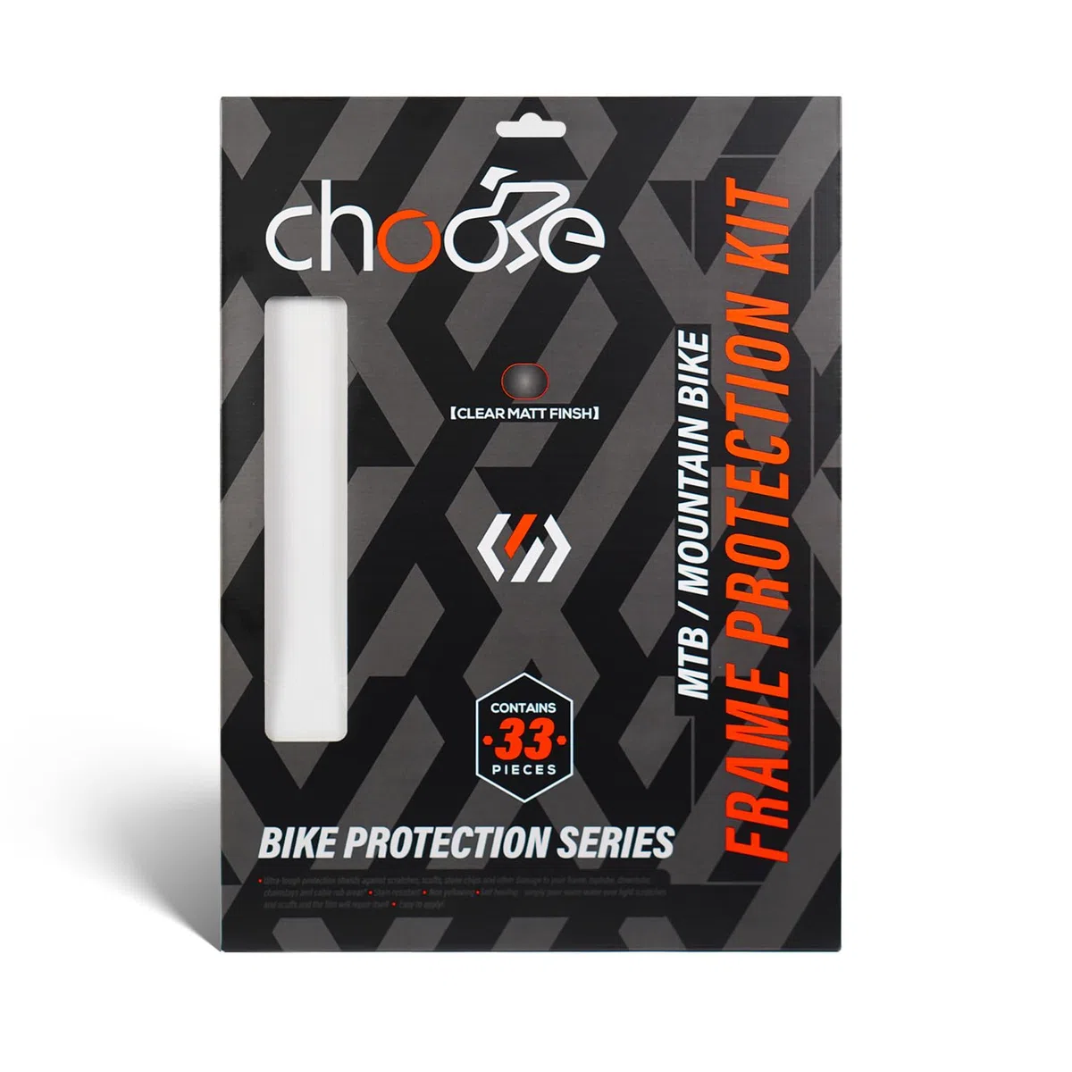 Chooee Mountain Bike Rahmenschutz,33 Stück Universeller MTB Rahmenprotektor für Fahrrad Rahmenschutzfolie Ober/Unterrohre, Kettenstrebe, Kabelverschleiß,