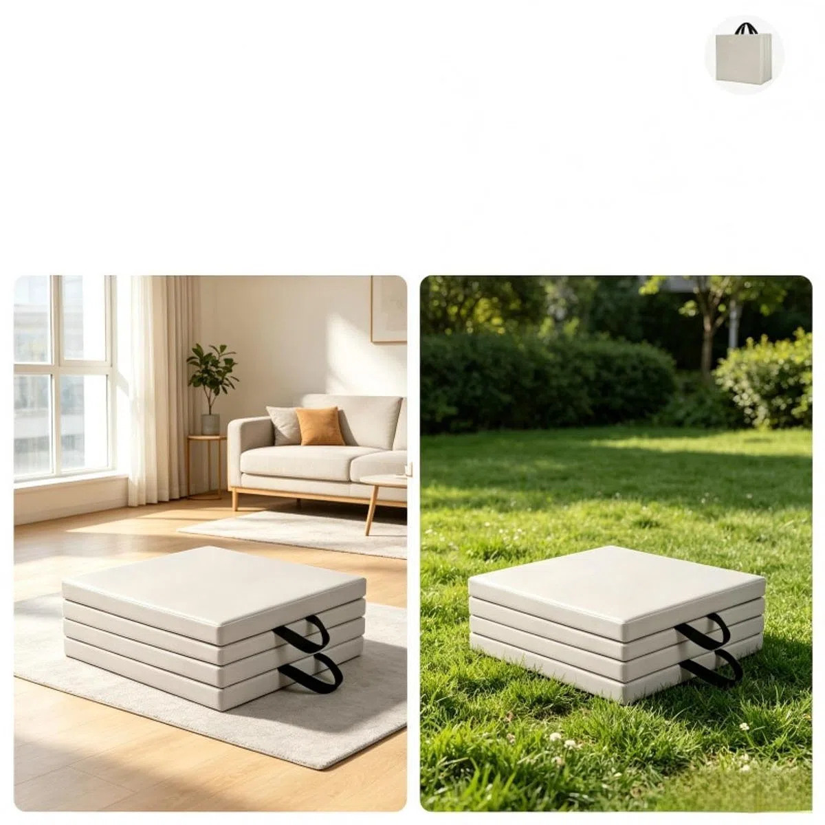 Yogamatte Faltbare Gymnastikmatte Trainingsmatte Fitnessmatte Platzsparend Kompakt Tragbar Komfortabel Anti Rutsch Aus PU für Zuhause Reise