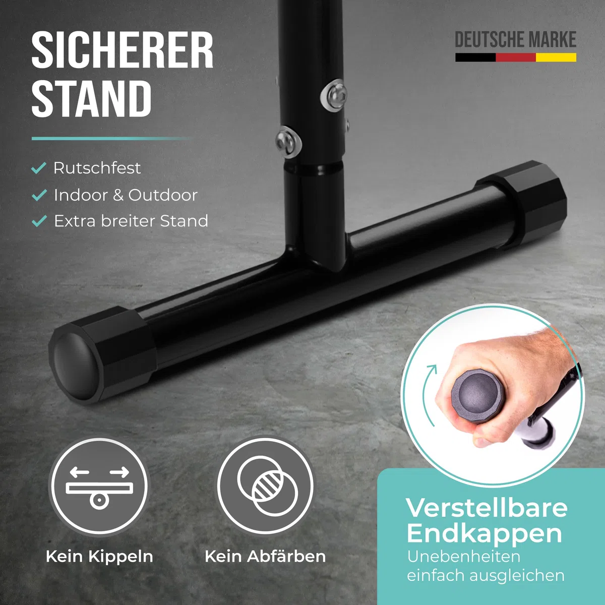 PULLUP & DIP Fitness Parallettes, Medium Minibarren aus Stahl, Handstand Barren mit extra breitem Griff für Calisthenics, Gymnastik und Turnen, In- und Outdoor