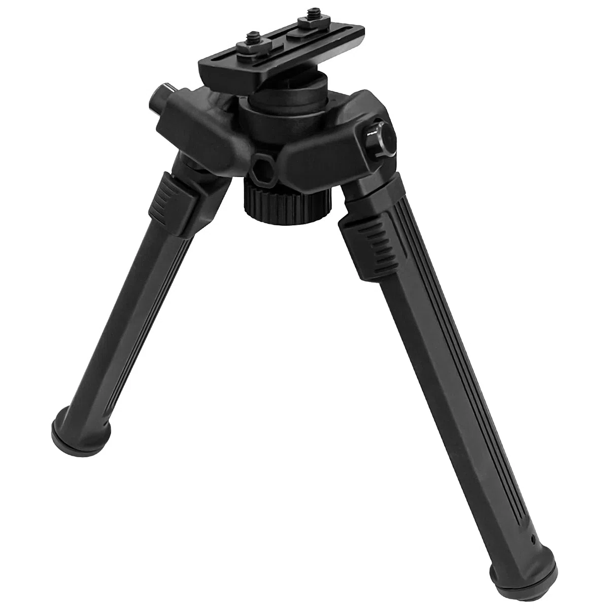 360 Grad schwenkbares, verstellbares Zweibein mit Schnellspannhebel, sechs verstellbare Höhen 19,8 cm – 26,7 cm für Jagd und Outdoor, Schwarz