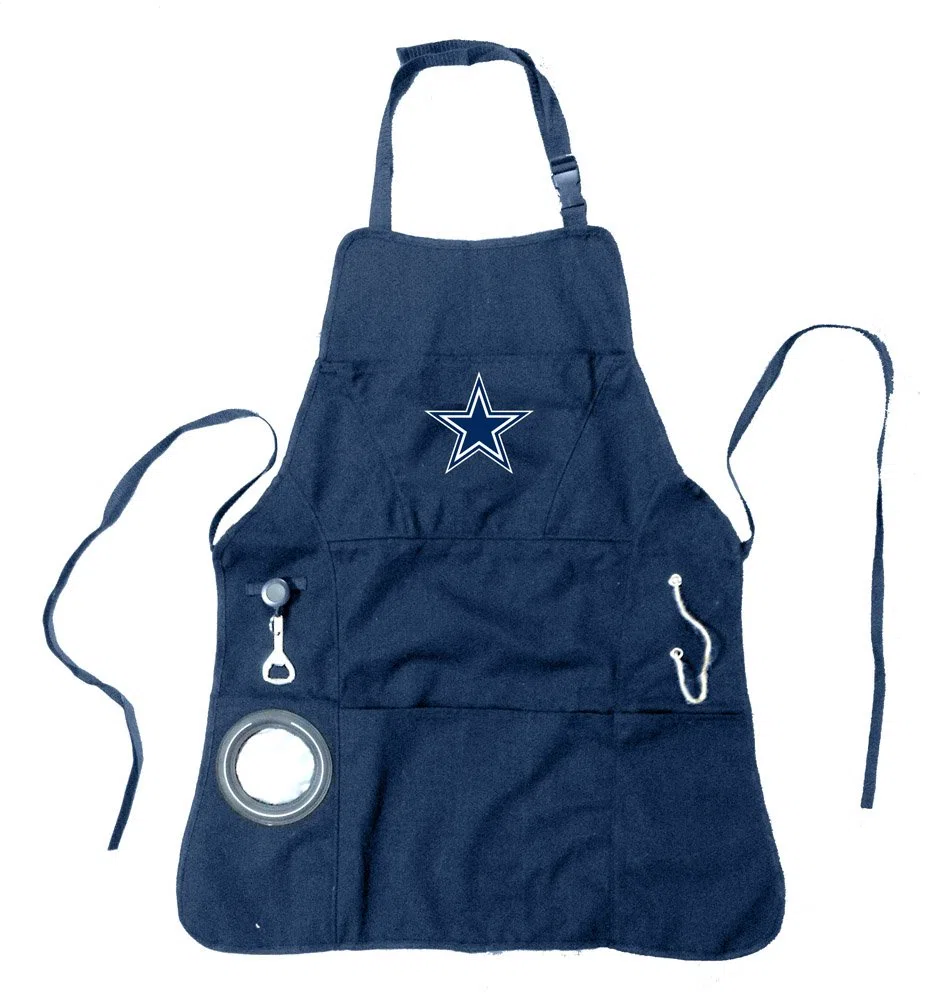Team Sports America NFL Ultimate Grilling Apron with Bottle Opener and Insulated Beverage Holder, Adjustable Straps
