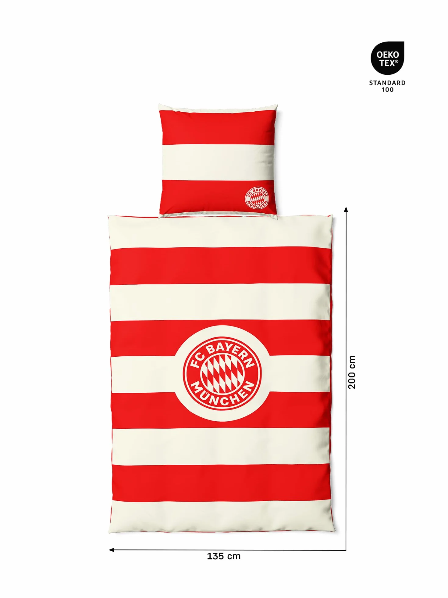 FC Bayern München I Bettwäsche I Rot-Weiß I 135 x 200 cm I Fußball I Bundesliga