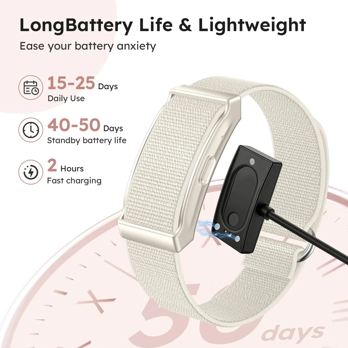 Fitness Armband ohne Display mit 2 Armbänder, Smart Band Aktivitätstracker Schlaftracker Schrittzähler Langer Akkulaufzeit Wecker Armband Vibration Laufuhr