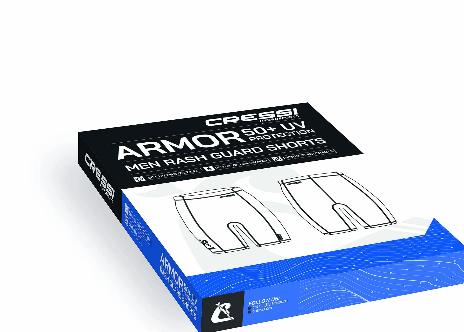 CRESSI Armor Rash Guard Shorts Man - Männer Rash Guard Shorts für SUP und Wassersport, Schwarz