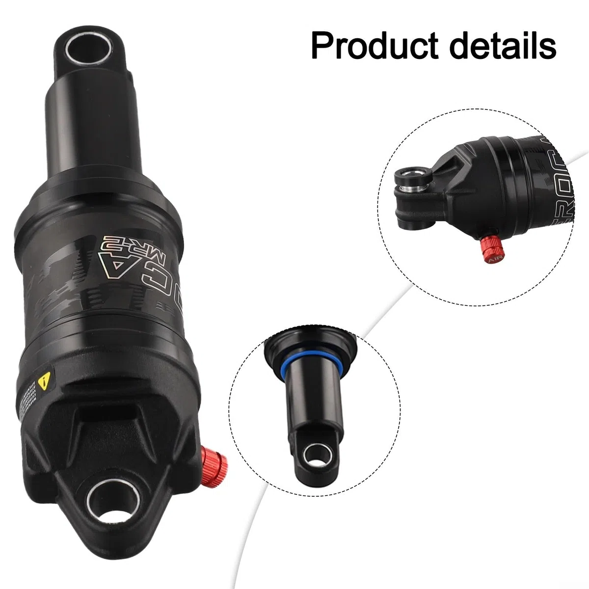 Mountainbike-Luftstoßdämpfer hinten mit Rückprall-Sperrsystem, verstellbare Aluminiumlegierungs-Luftdruckfederung, 125/150/165/190 mm für MTB-Fahrräder (165 mm x 35 mm)