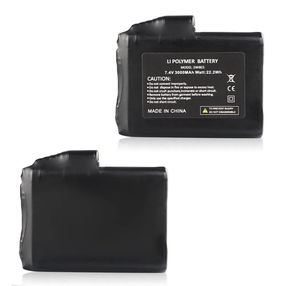 2 X Akkus Wiederaufladbare für Beheizte Handschuhe Socken HüTe Sturmhaube Skimaske Kleidung, 7,4 Volt Li-Polymer-Akkus