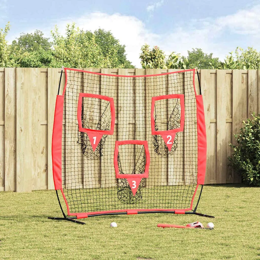 Baseball-Übungsnetz Schwarz 214,5 x 89,5 x 181 cm Polyester langlebig für Training, Fangen, Pitching im Außenbereich, inklusive Tragetasche, geeignet für Teamsport, Kinder, Erwachsene