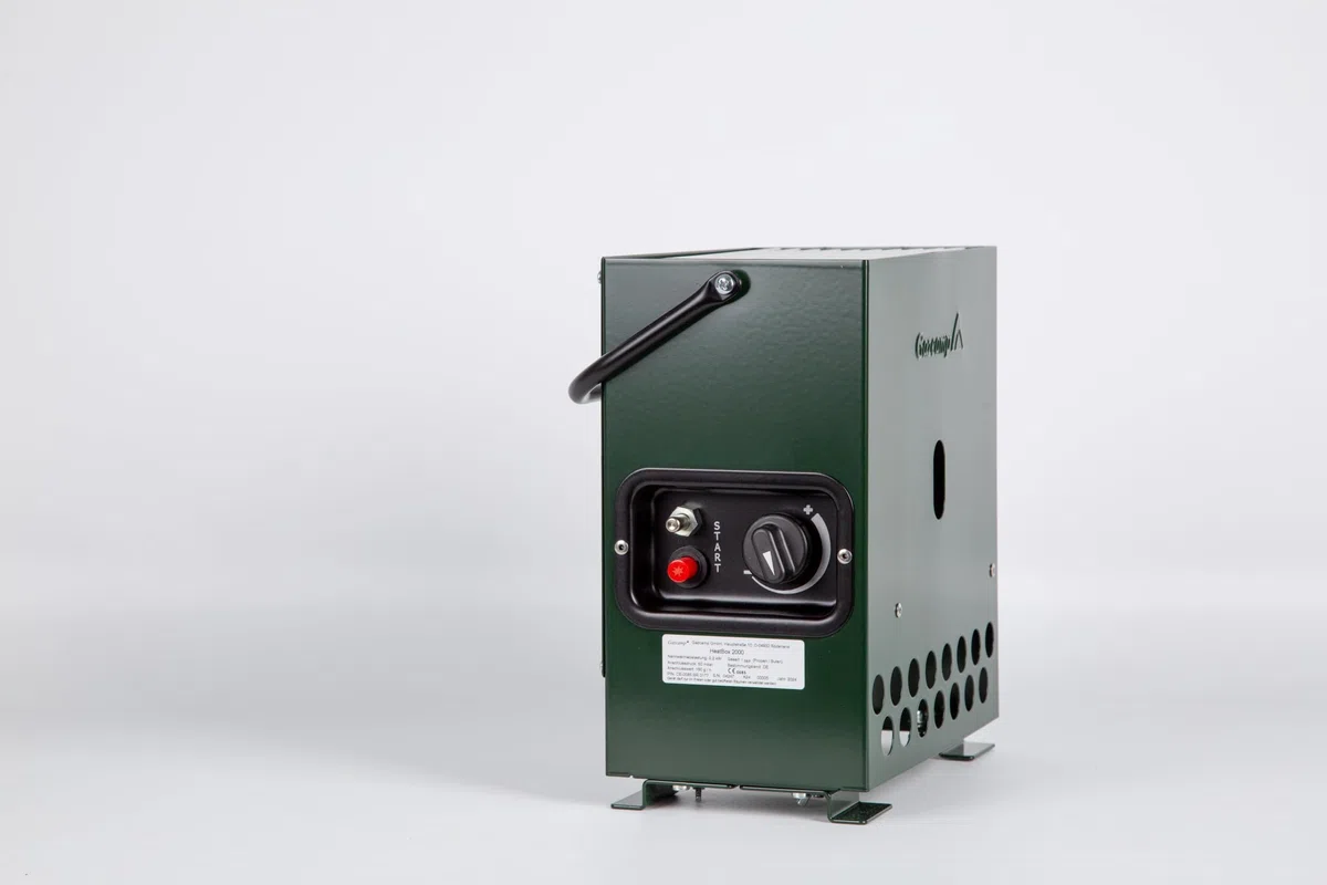 Gazcamp Heatbox 2000 grün 50 mbar Set *Tasche grün/Regler * Zeltheizung Campingheizung Anglerheizung Jadgheizung