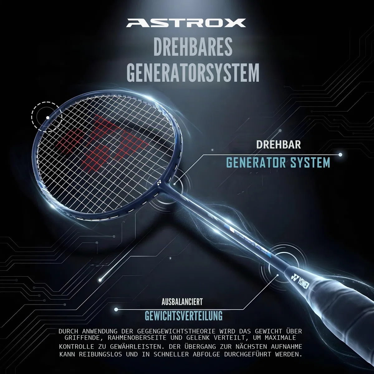 YONEXYONEX Astrox Smash Badminton Racket, Black/red