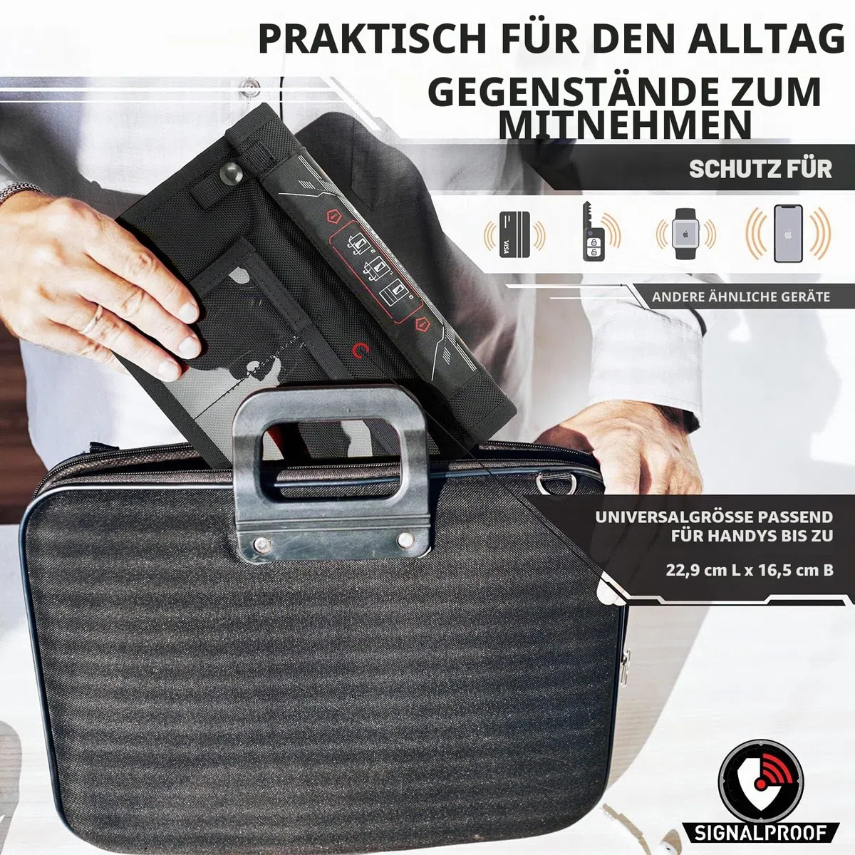 Mission Darkness NeoLok Faraday-Tasche ohne Fenster für Handys (+ sicherer Magnetverschluss) // Geräteabschirmung für Strafverfolgung und Militär, Anti-Hacking, Reise- und Datensicherheit