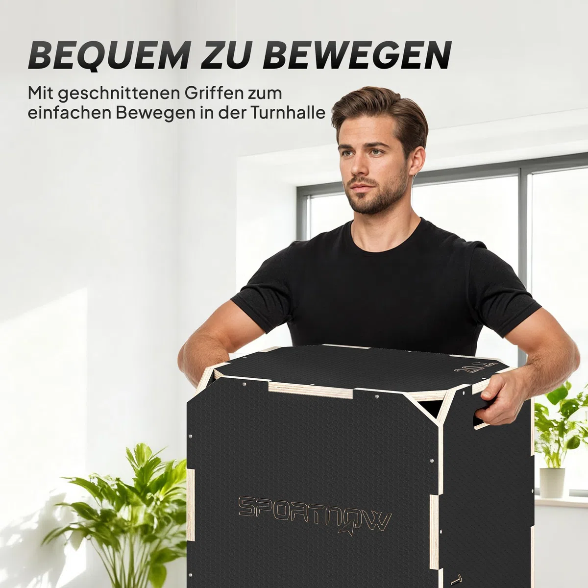 SPORTNOW 3-in-1 Plyo Box Plyometrische Sprungbox mit 3 Sprunghöhen Griffen Kantenfreie Step-Up Jumping Box Plyometric Platform Fitnessgerät für Plyometrisches Training Workout