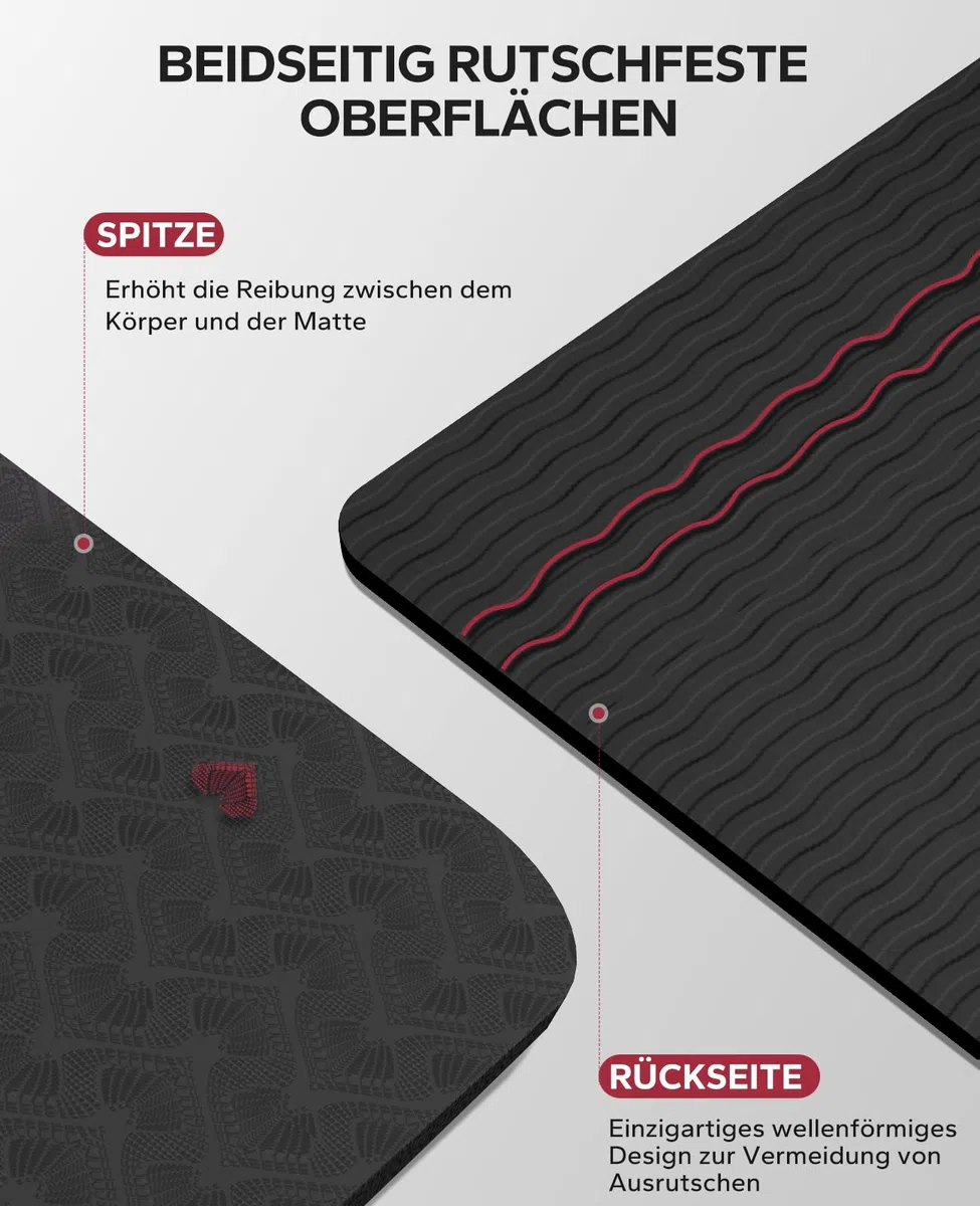 HAPBEAR Yogamatte XXL- Extra Groß Breit Yoga Matte, Sportmatte Fitnessmatte Rutschfest 198cm x137cm/183cm x122cm/183cm x116cm,Ultra Haltbar, Gymnastikmatte für Pilates, Gym, Zuhause, Workout