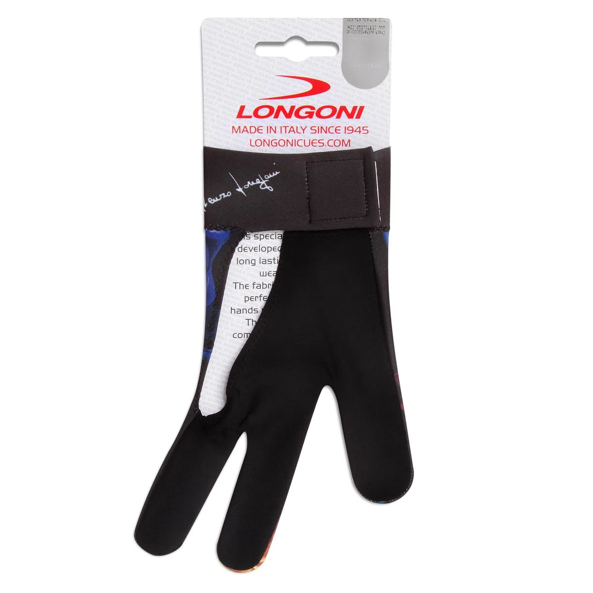 Longoni Billard-Queue-Handschuh Fancy Color Explosion Collection 2 für linke Hand