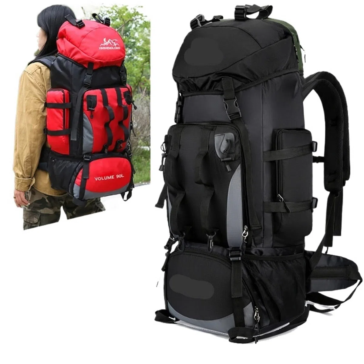 Wanderrucksack 90L Wasserdicht Wandern Camping Rucksack Trekking Tasche Große Kapazität Reise Outdoor Sport Taschen Ausrüstung Männer(Color5)