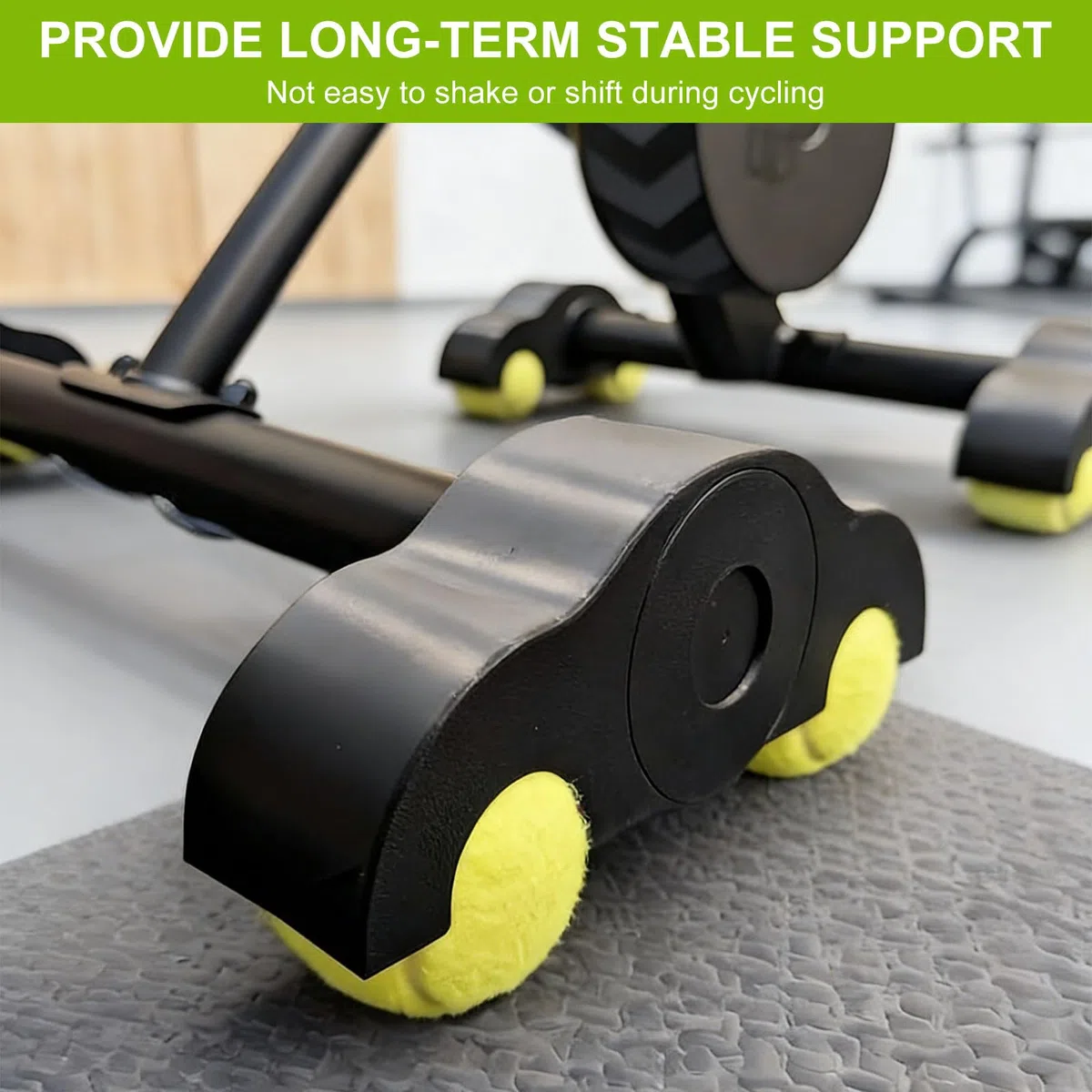 Rocker Plate Feet, 4 Stück Indoor Cycling Snap Rocker Feet Adapter, Tragbarer Wippplatten-Fahrradtrainer, Tennisballfüße für Wahoo Kickr Core 4 Rollentrainer, Mit 8 Tennisbällen