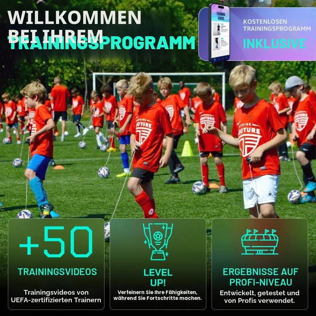 SenseBall Übungsfußball mit App - App-Gestütztes Training - Fußball Trainingszubehör & App mit 50 Übungen für Ballkontrolle & Reaktionstraining Fußball