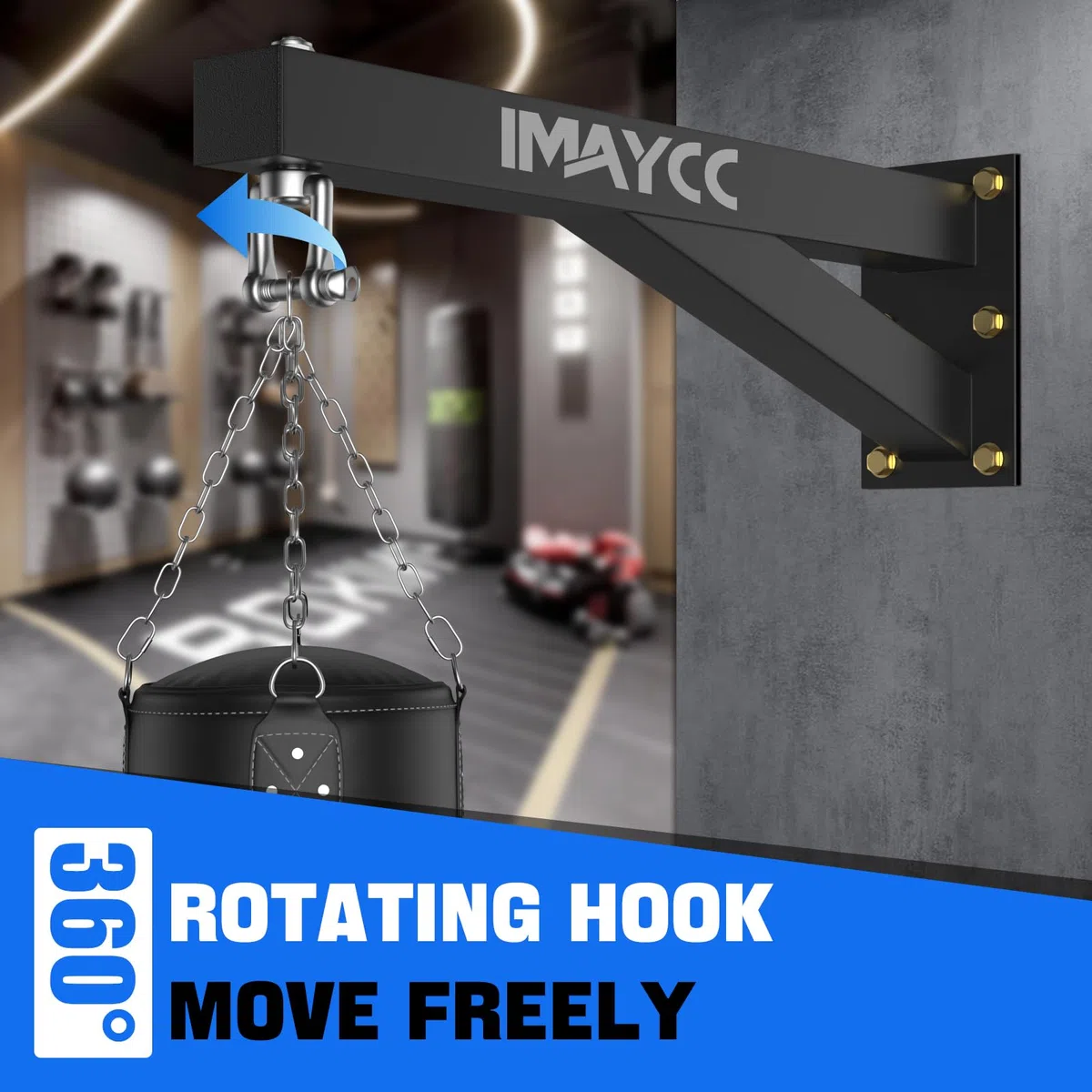 IMAYCC Neu Boxsack Halterung, Hochbelastbare Boxsack Wandhalterung, Strapazierfähige Konstruktion für Zuhause oder Fitnessstudio, Geeignet für Kickboxingsack, MMA-Säcken usw. Punch Bag Wall Mount