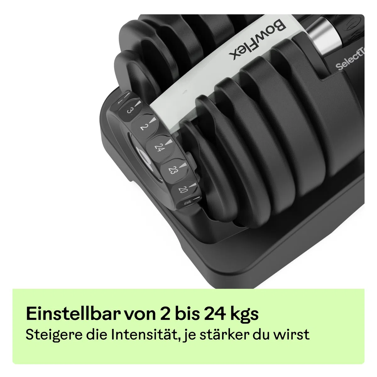 Bowflex SelectTech 52 Verstellbare Hanteln (Paar) 2–24 Kg, Einstellbar Schnellwahlsystem, Platzsparende Kurzhanteln, Für Home Gym Krafttraining, JRNY Kompatibel