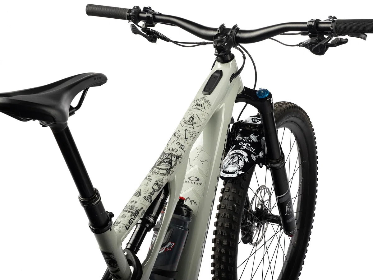 All Mountain Style Fahrrad Rahmenschutz Universeller MTB Rahmenprotektor, 10-teiliger Satz, Hochfester Honigwaben-PVC, Gelbfrei, Fahrradschutz