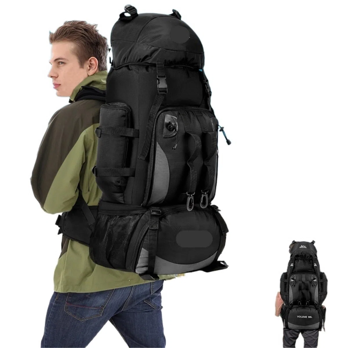 Wanderrucksack 90L Wasserdicht Wandern Camping Rucksack Trekking Tasche Große Kapazität Reise Outdoor Sport Taschen Ausrüstung Männer(Color5)