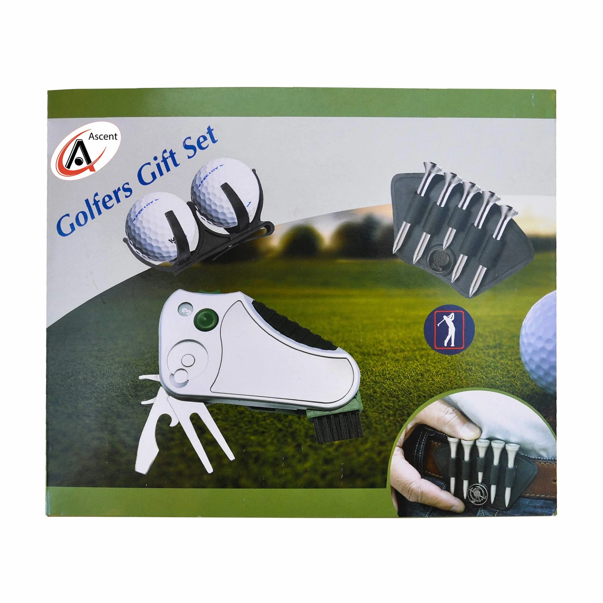 Golfer 's Best Golf Geschenk Set: Werkzeug Reparatur - Stroke Zähler, Pitchgabel, Klampe Spanner, Club Groove Cleaner Gürtel Teehalter Tees Gürtel Ballhalter - Geschenkidee für Männer