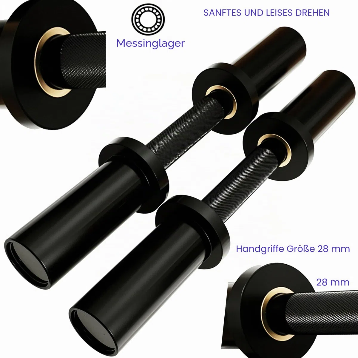 qibylift Olympic Kurzhantelstange 50mm - Verstellbare Dumbbell Bars für Hantelscheiben, gewichte hantel langhantel 16" Dumbbell Set Ideal für Home Gym & Krafttraining
