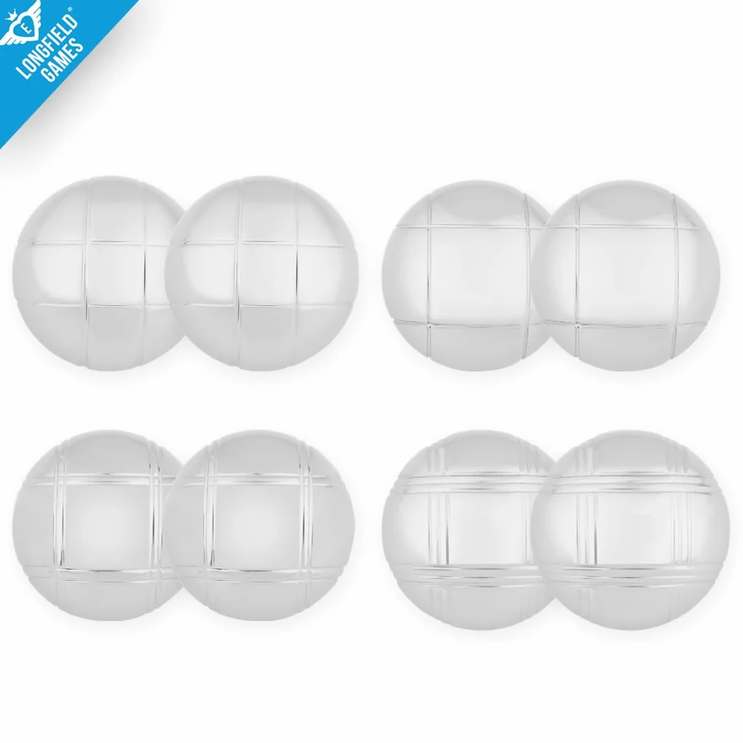 8-teilige Metall Boule Kugeln Set in Luxuriöser Holzkiste mit Magnet, Distanzmesser & Holz-Cochonnet – Boccia / Botcha Spiel für Kinder & Familien - Petanque, Jeu de Boules, Cross Boule - 010206