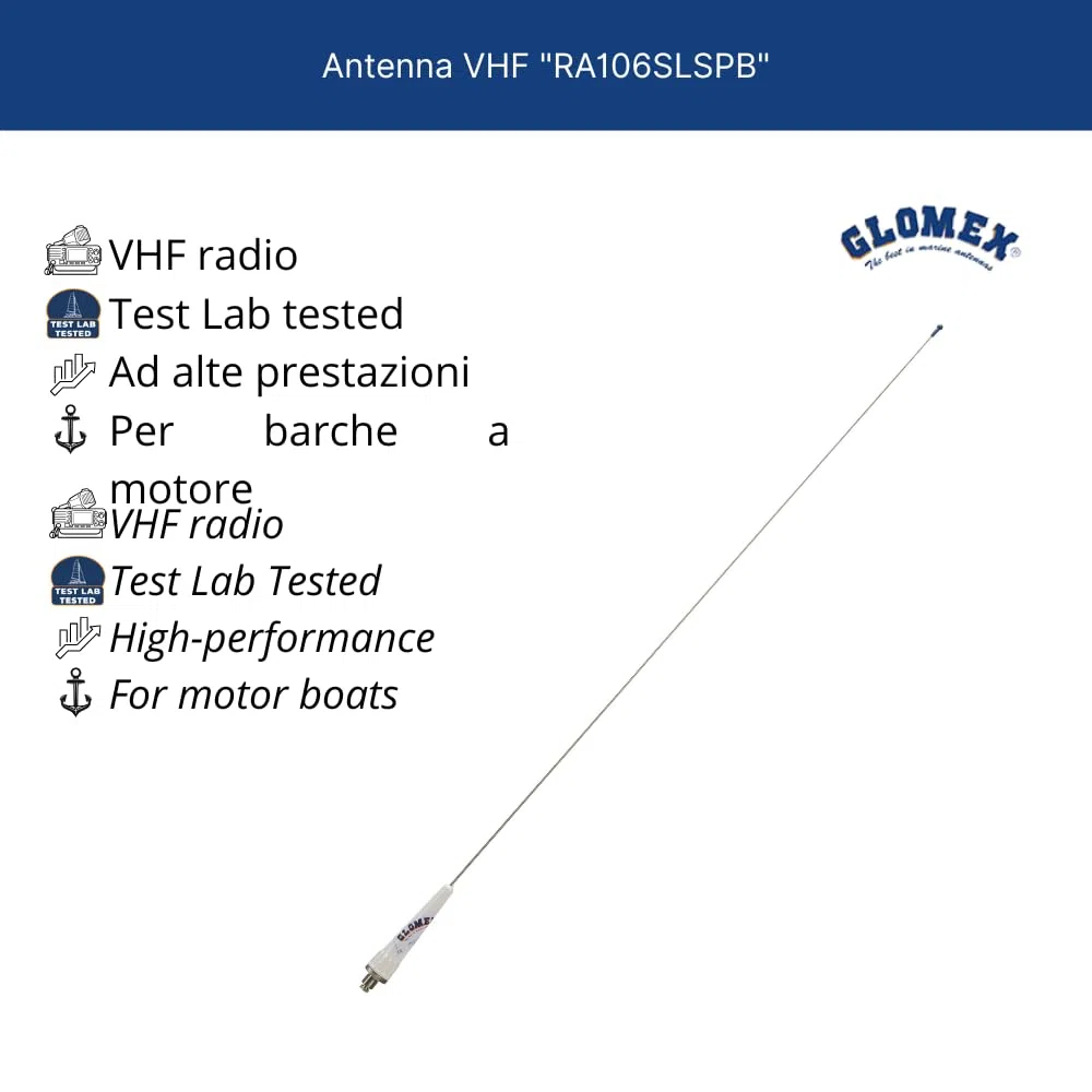 Glomex VHF - 3DB - 900MM - Acero INOX SIN CABL