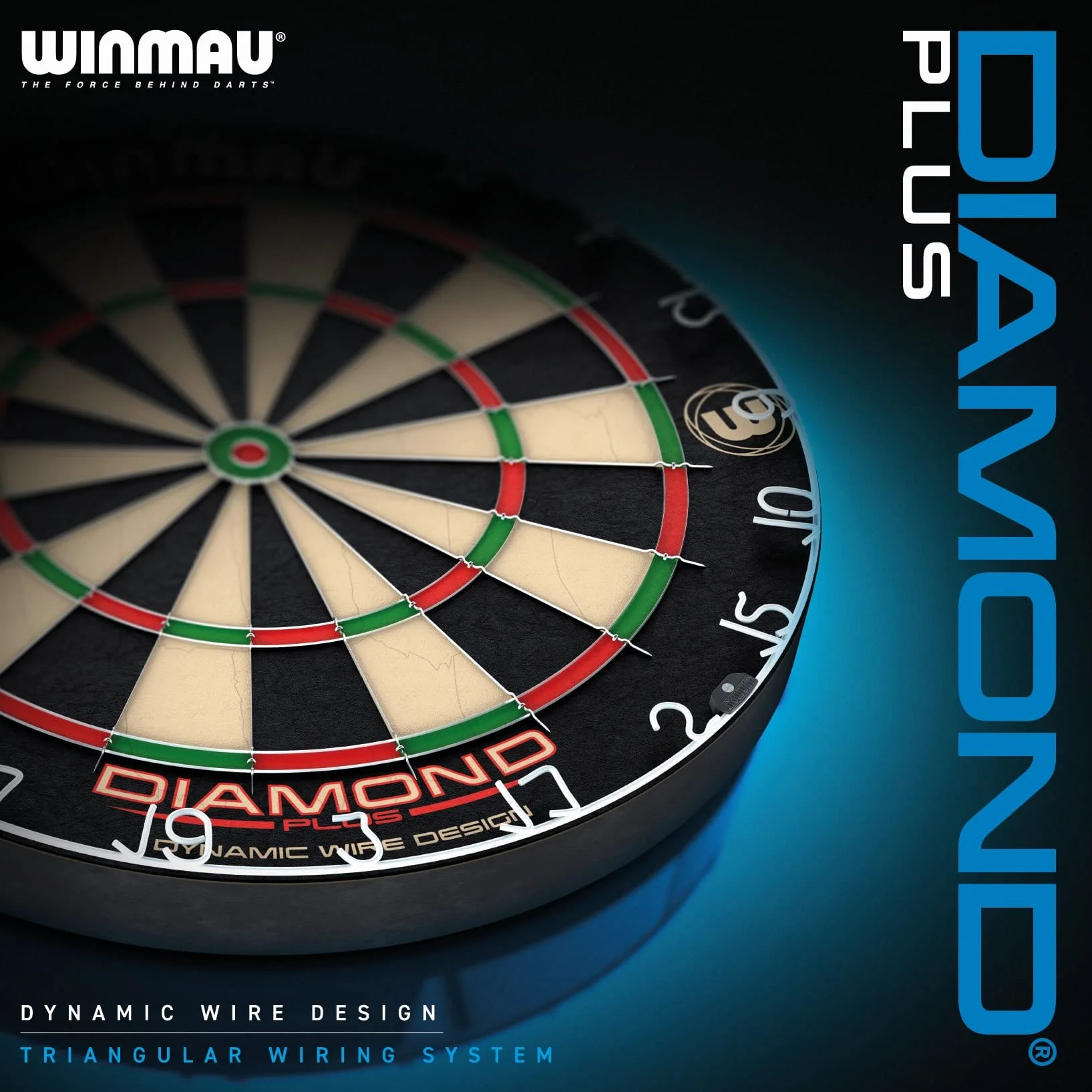 Winmau Diamond Plus Dartscheibe – PDC Turnier Steeldartscheibe, Ultra-Dünnes Drahtsystem, Hochdichte Sisal | Erhältlich als Dartboard, Surround-Set oder Dartschrank-Set mit Steeldarts