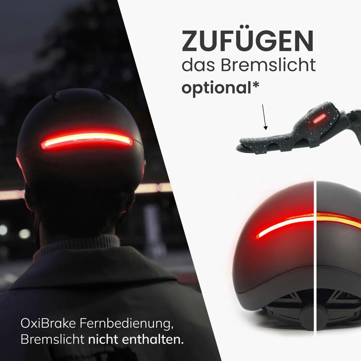 Overade European Innovation - Life Helm Für Fahrräder Und Scooter, Mit Starker Beleuchtung Vorne/Hinten, Inkl. Oximote Blink-Fernbedienung, Einheitsgröße