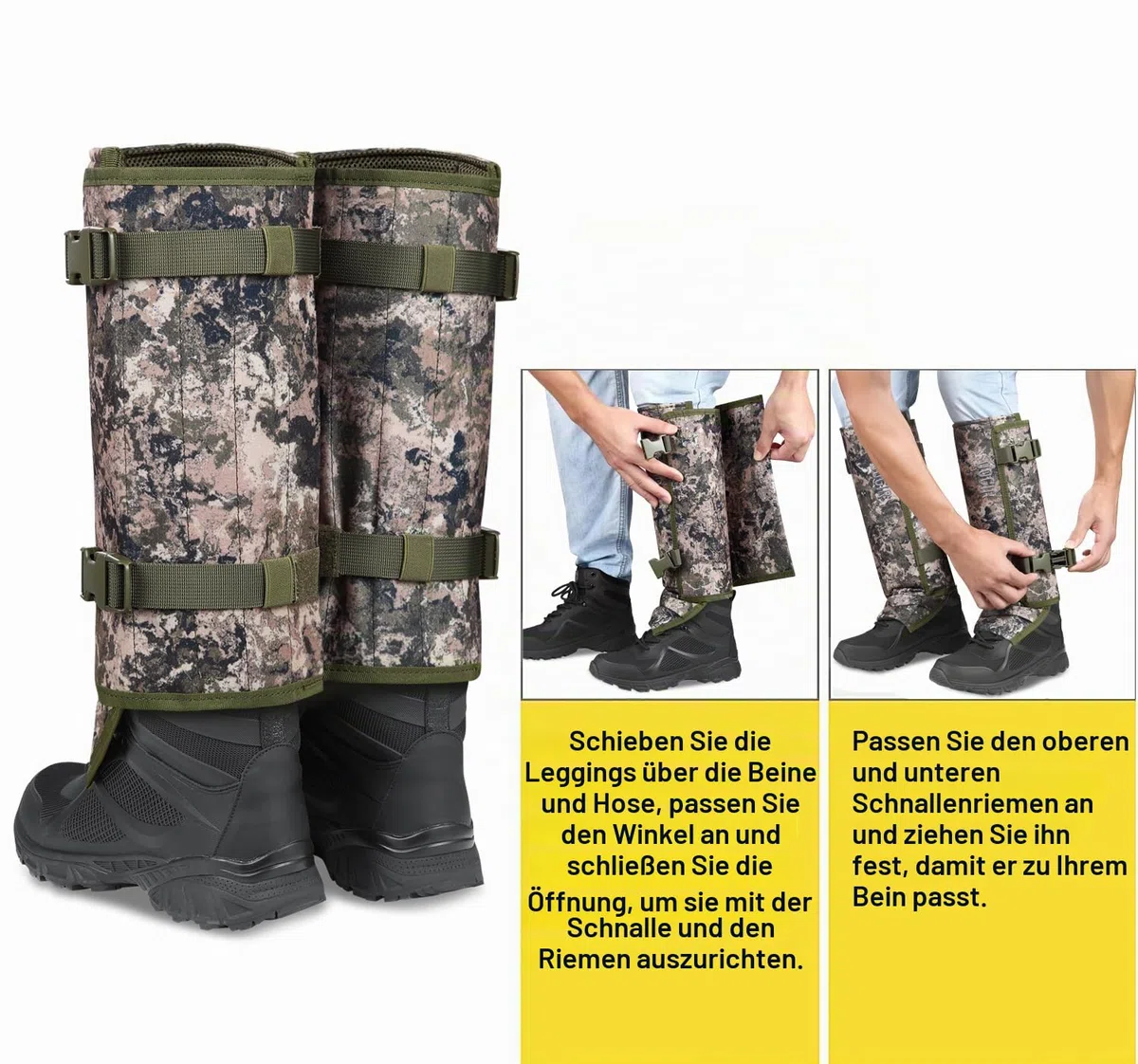 QOGIR Snake Gaiters for Hunting: Durable Snake Guards, Snake Gaiter Leggings for Men & Women, Snake Bite Protection for Lower Legs, Snake Proof Gaiters with Adjustable Size