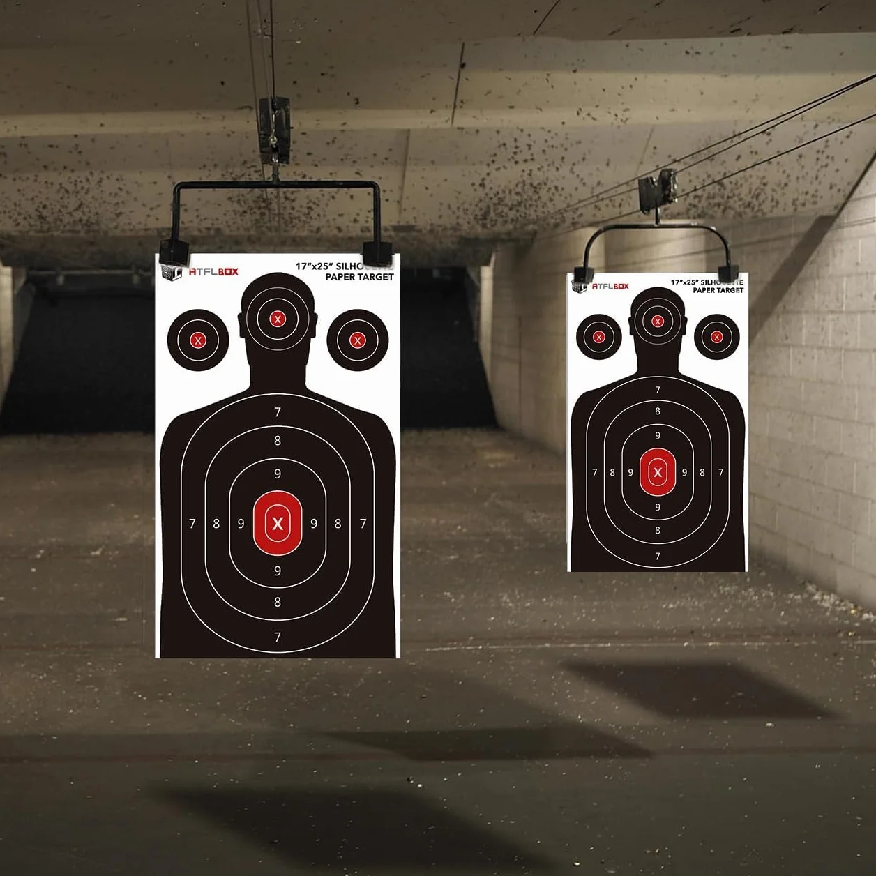 ATFLBOX 50/25 Stück menschliche Silhouette Papier Ziel für den Bereich, 43 x 63,5 cm Ziel Papier für Handfeuerwaffen, Pistolen, Gewehre, Luftgewehre, Pellet Gun, BB Guns