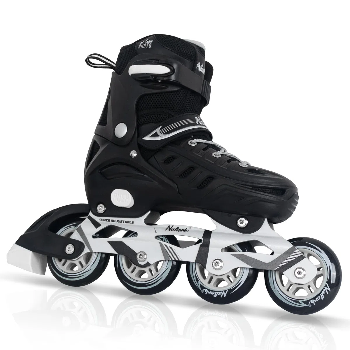 Nattork Inliner für Kinder und Erwachsene, 4 Größen Verstellbare Inline Skates Herren Damen, Rollerblades Outdoor und Indoor Anfänger