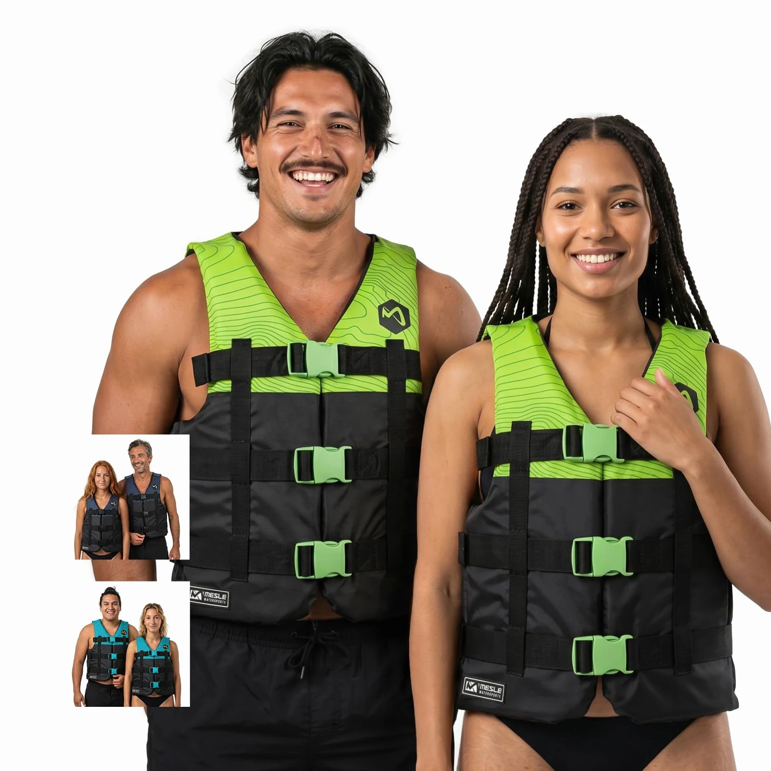 MESLE Schwimmweste H210, 2XS-4XL, Schwimmhilfe für Erwachsene & Kinder, Leichte 50N Auftriebsweste Herren & Damen, Prallschutzweste für Jetski, SUP, Wasserski, Kajak, Wakeboard