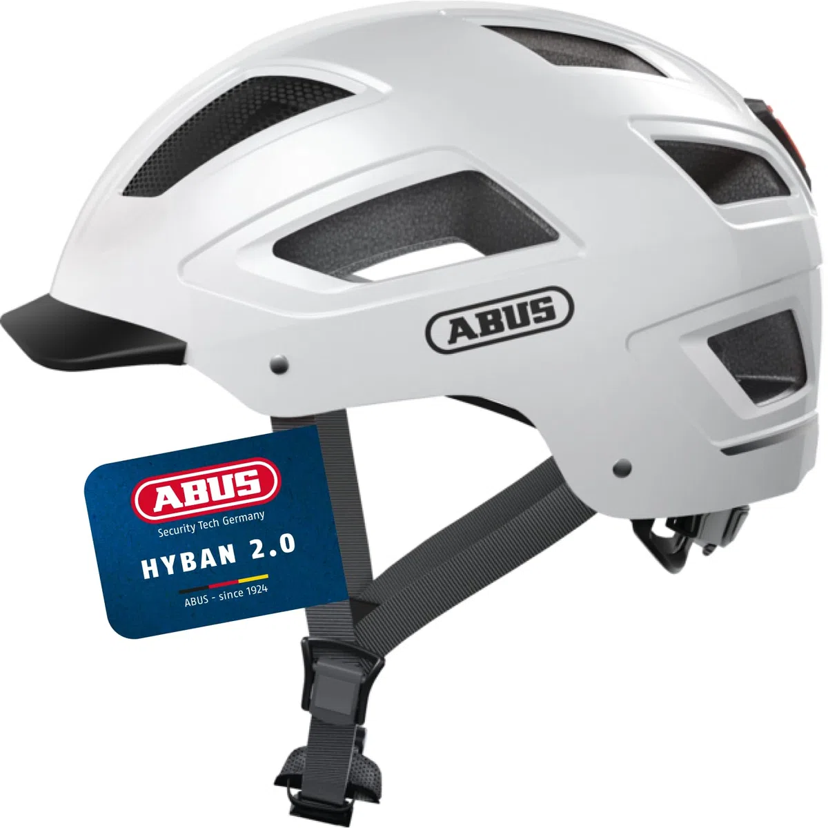 ABUS Stadthelm Hyban 2.0 - Fahrradhelm mit Rücklicht, ABS-Hartschale, guter Passform - für Damen und Herren