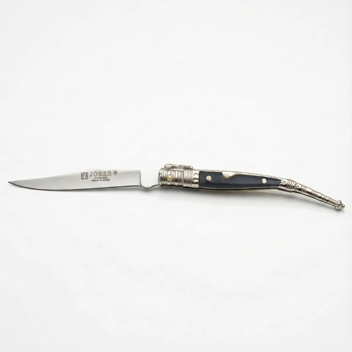 Joker Taschenmesser verziert N107A mit ABS-Griff - Zamak, Klinge 8,5 cm Edelstahl 420, Angelgerät, Jagd, Camping und Wandern