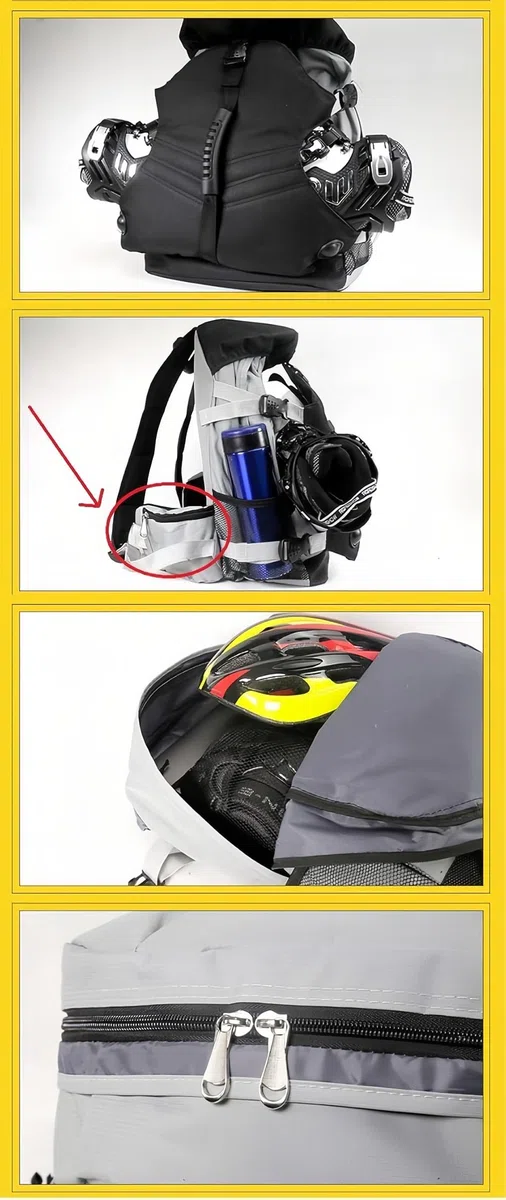 ZBH1985 Mehrfachfächer-Rollschuhrucksack zur Außenaufbewahrung von Inlineskates, Quad-Skates, Kunstlaufschuhen und Eisläufern