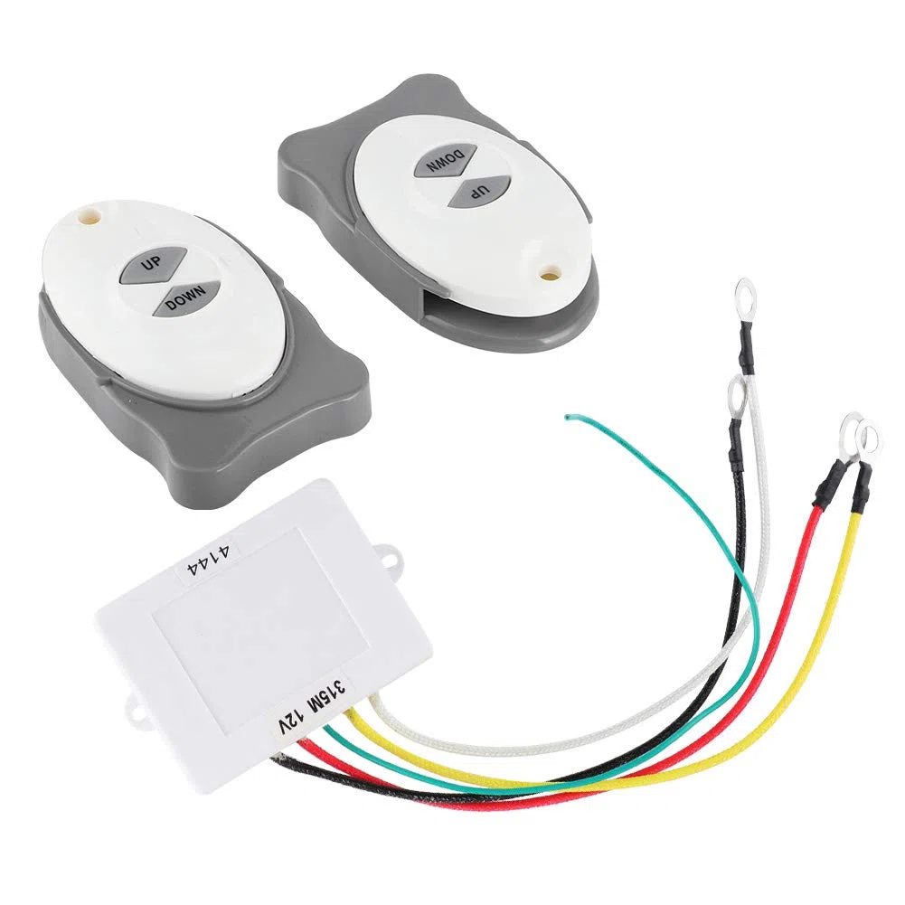 Fernbedienung Ankerwinde,Drahtlose Fernbedienung Ankerwinde,Boot Segel Controller,Anker Fernbedienung Ankerwinde Drahtloser Schalter Trimm Controller Marine Boot Segel Zubehör 2 Sender Boot Zubehör
