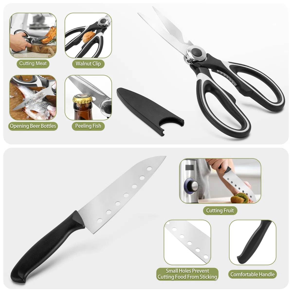 Onlyfire 16-Teiliges Camping Kitchen Utensils, Camping-Kochutensilien-Set mit Aufbewahrungstasche, Outdoor Camping-Essentials für Camping, Reisen, Picknick