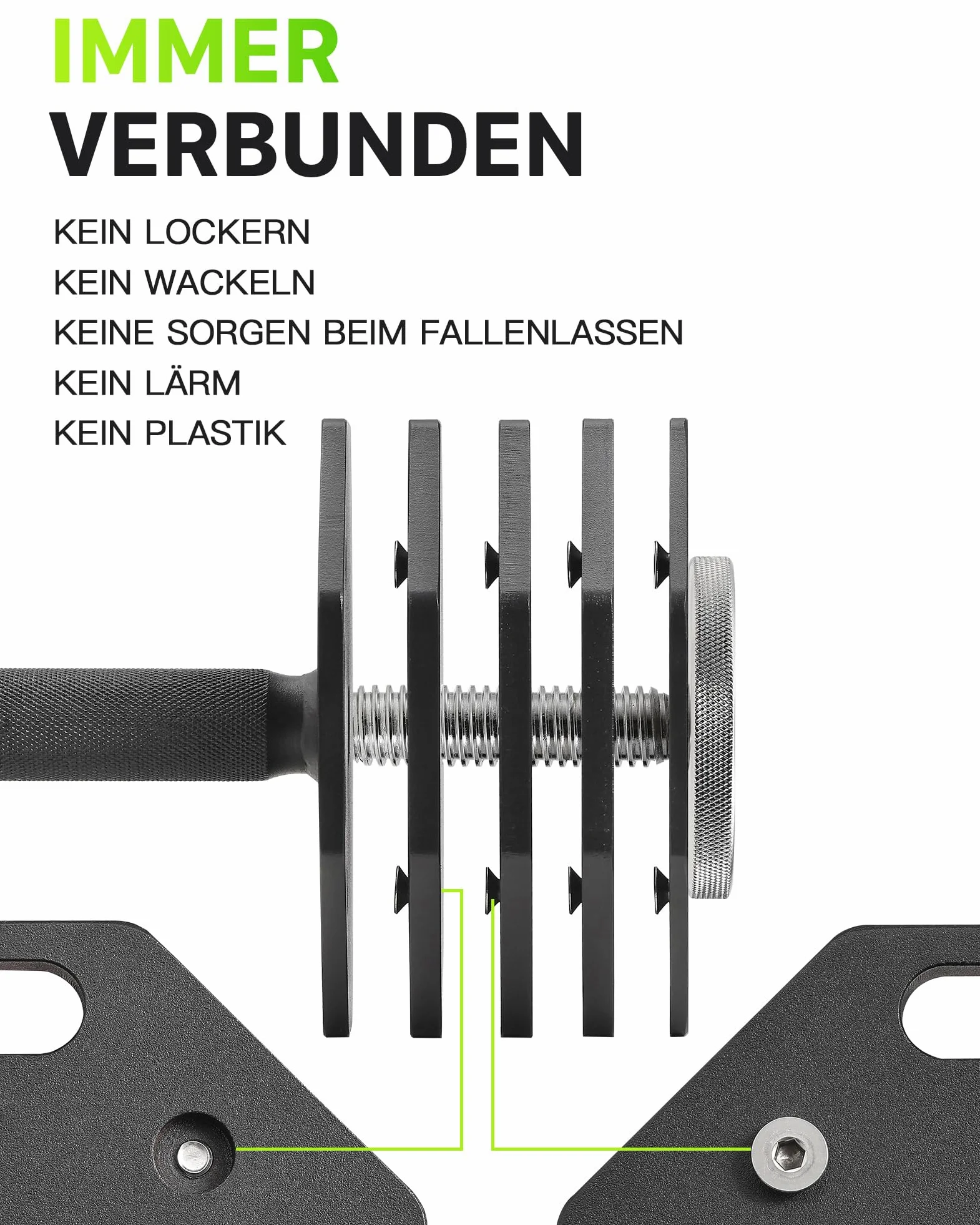 Eisenlink Verstellbare Achteckige Kurzhantel 1 Stück 20kg 36kg | Innovative Ultrakompakte Einstellbare Stahl Hantel mit Anti-Rutsch-Griff Fitness Gym Zuhause