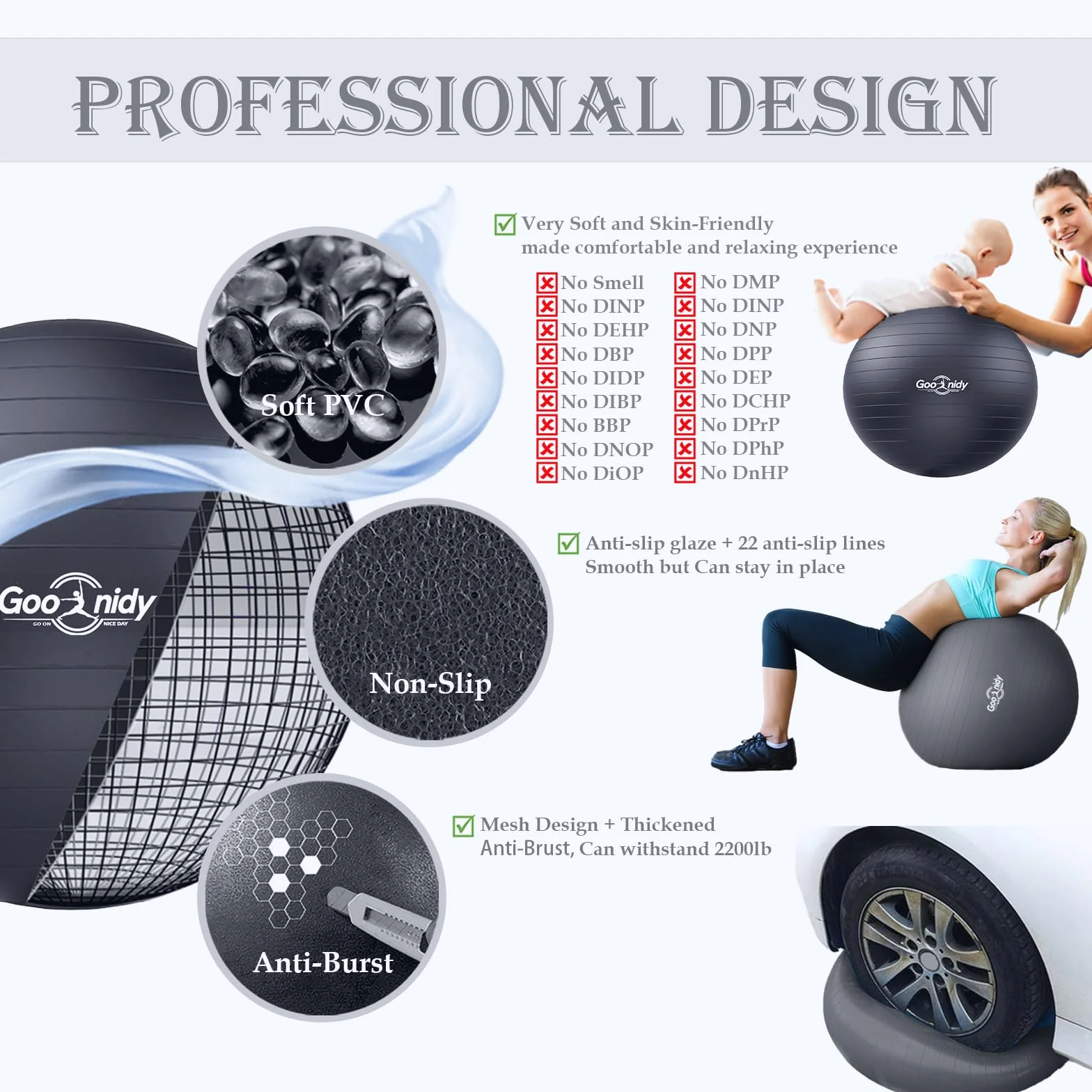 Gmnastikball Schwangerschaft, Sitzball Büro Ergonomisch, Groß Klein Gummiball Medizinball Balance Yoga Ball Bal Hüpfball Riesenball Balancegeräte Fitnessball Für Gymnastik Gymnastikbälle & Zubehör