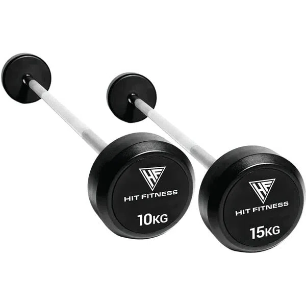Unisex-Adult Round Rubber End Barbell 20KG, Schwarz & Chrom, 106.6 x 18 x 18 cm
